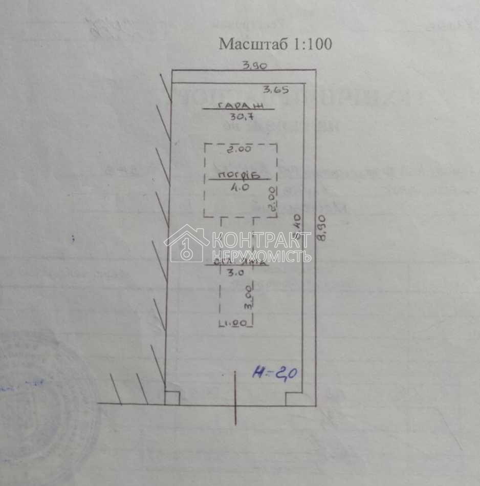 Продається цегляний Гараж 30м2, Н=2м