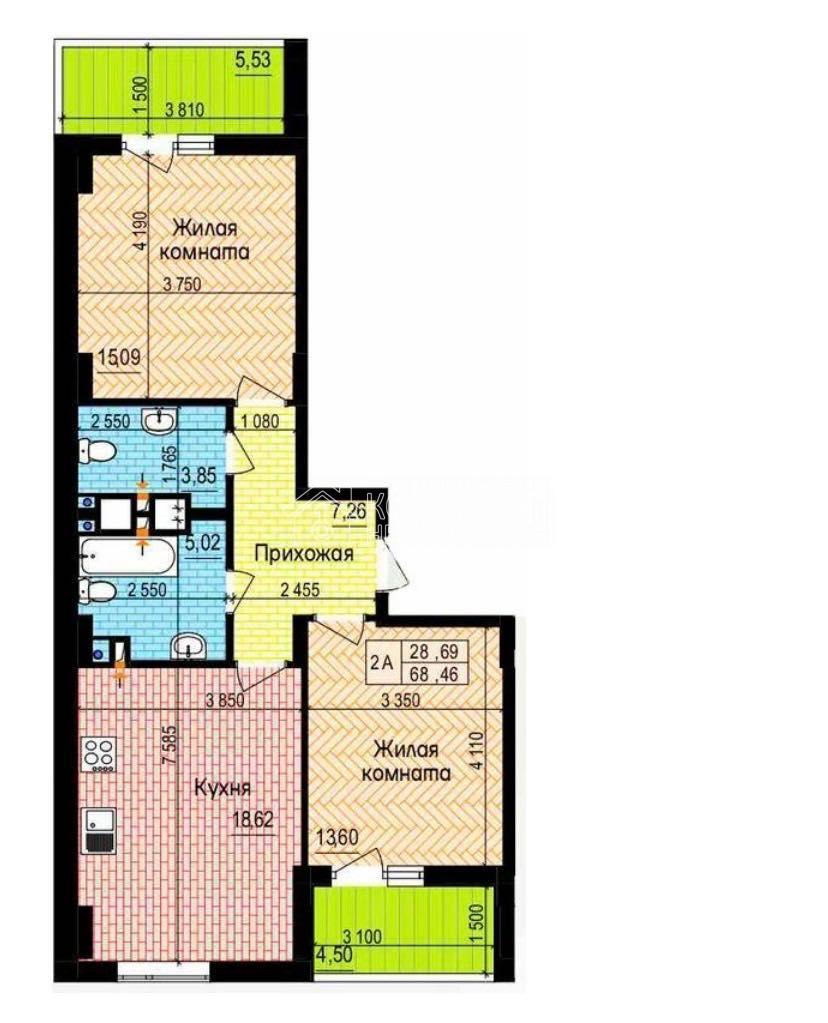 Продаж квартири ЖК Пролісок 69 м2, Нові Будинки