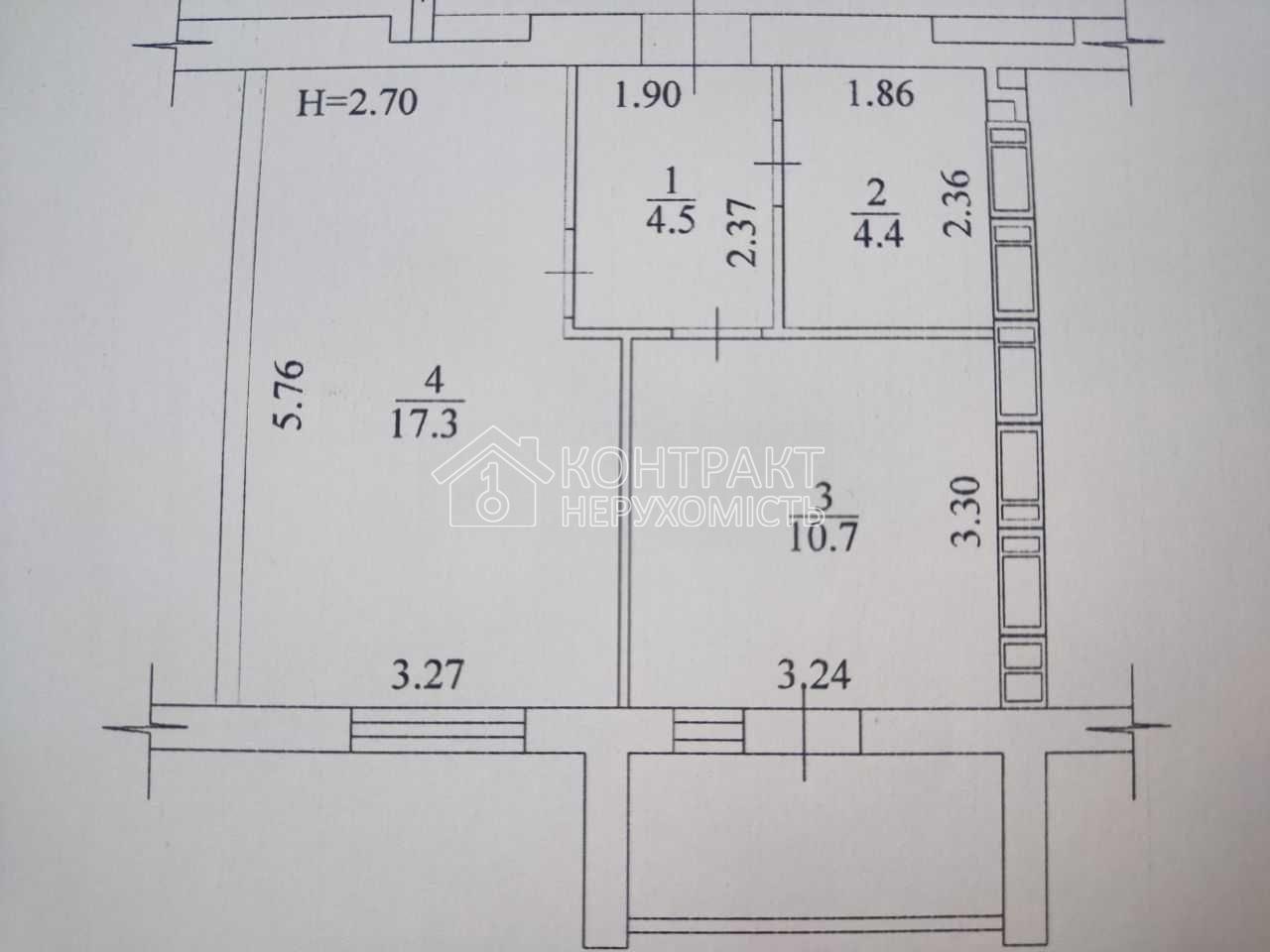 Продаж 1 к. квартира 40 кв.м. ЖК Миру-3, вул. Мира, 43.
