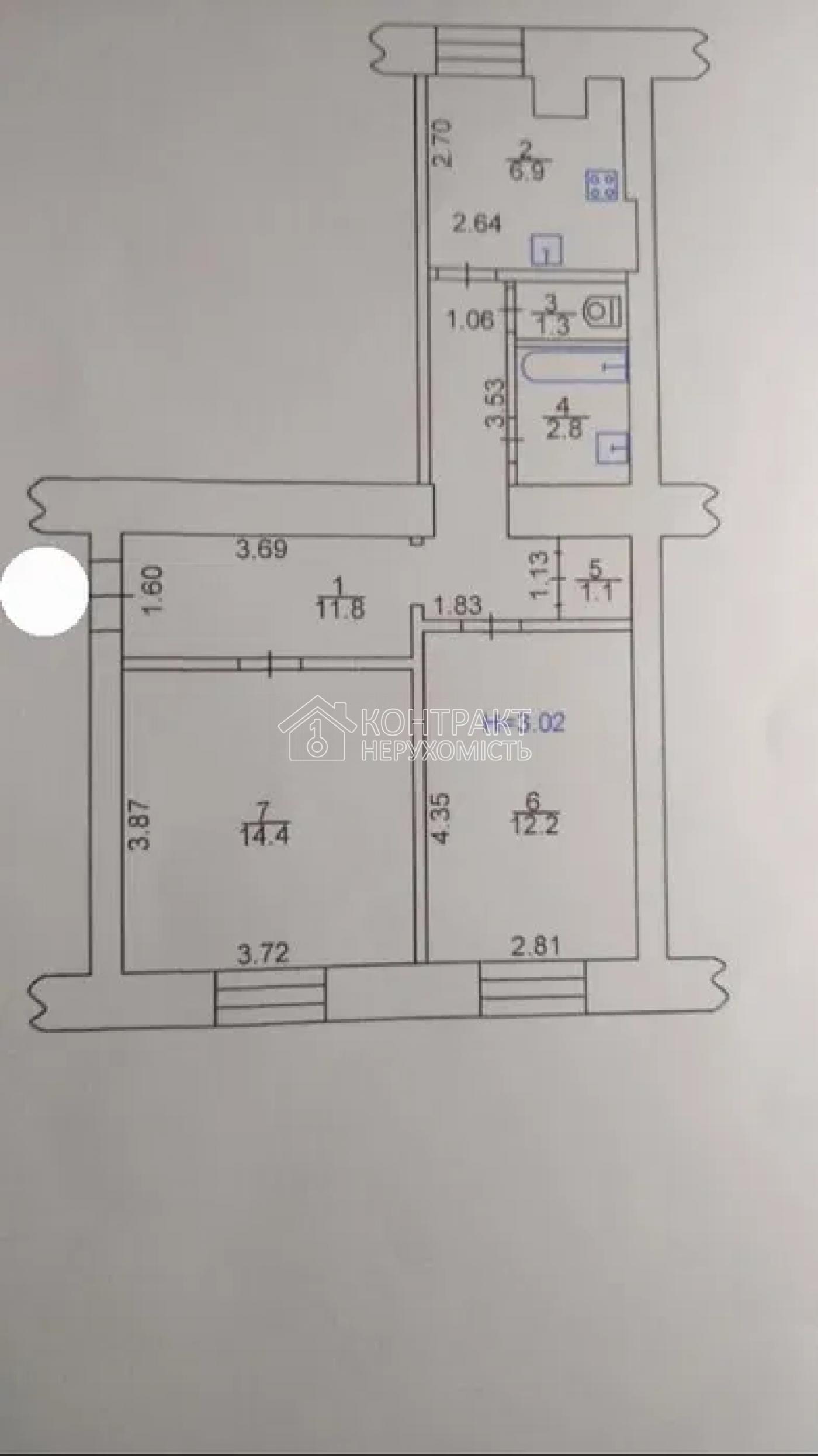 Продам 2к квартиру в центре Павловская площадь Сталинка