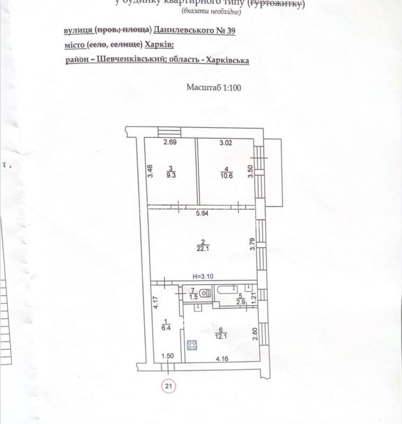 Продам квартиру центр міста Данилевского