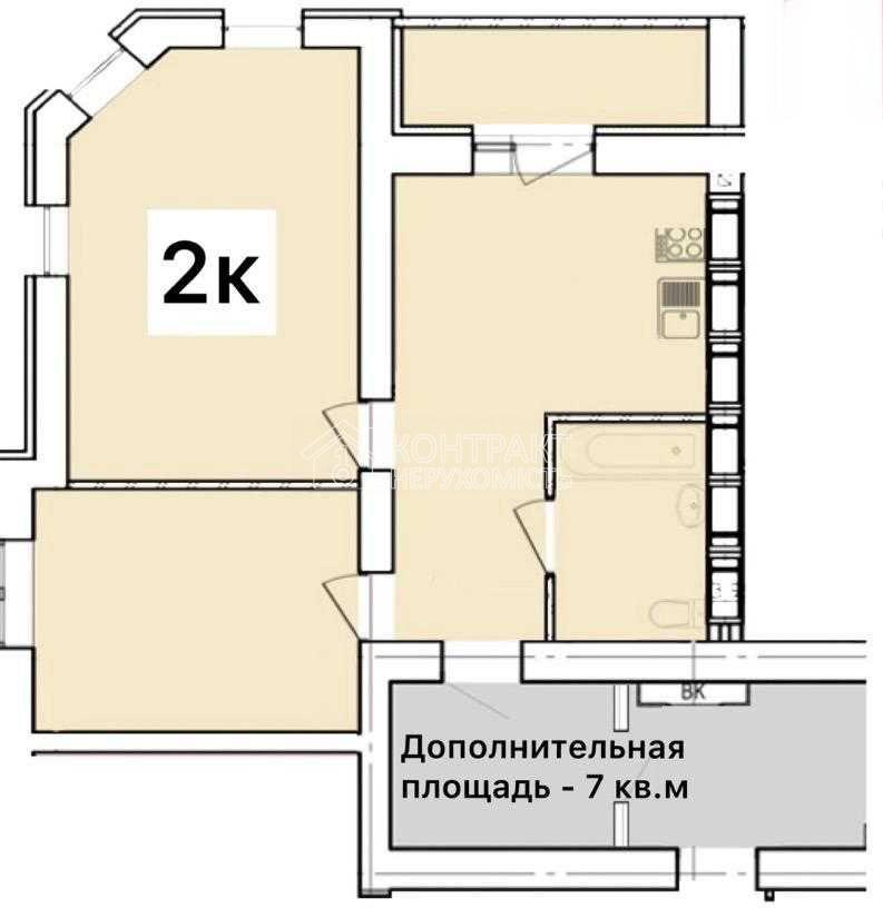 Продам двокімнатну квартиру, Левада-2.
