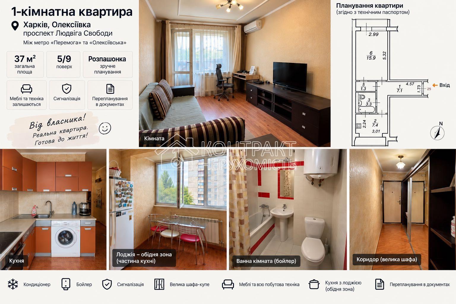 Продам 1 КМ, на Олексіївці — 37 м,