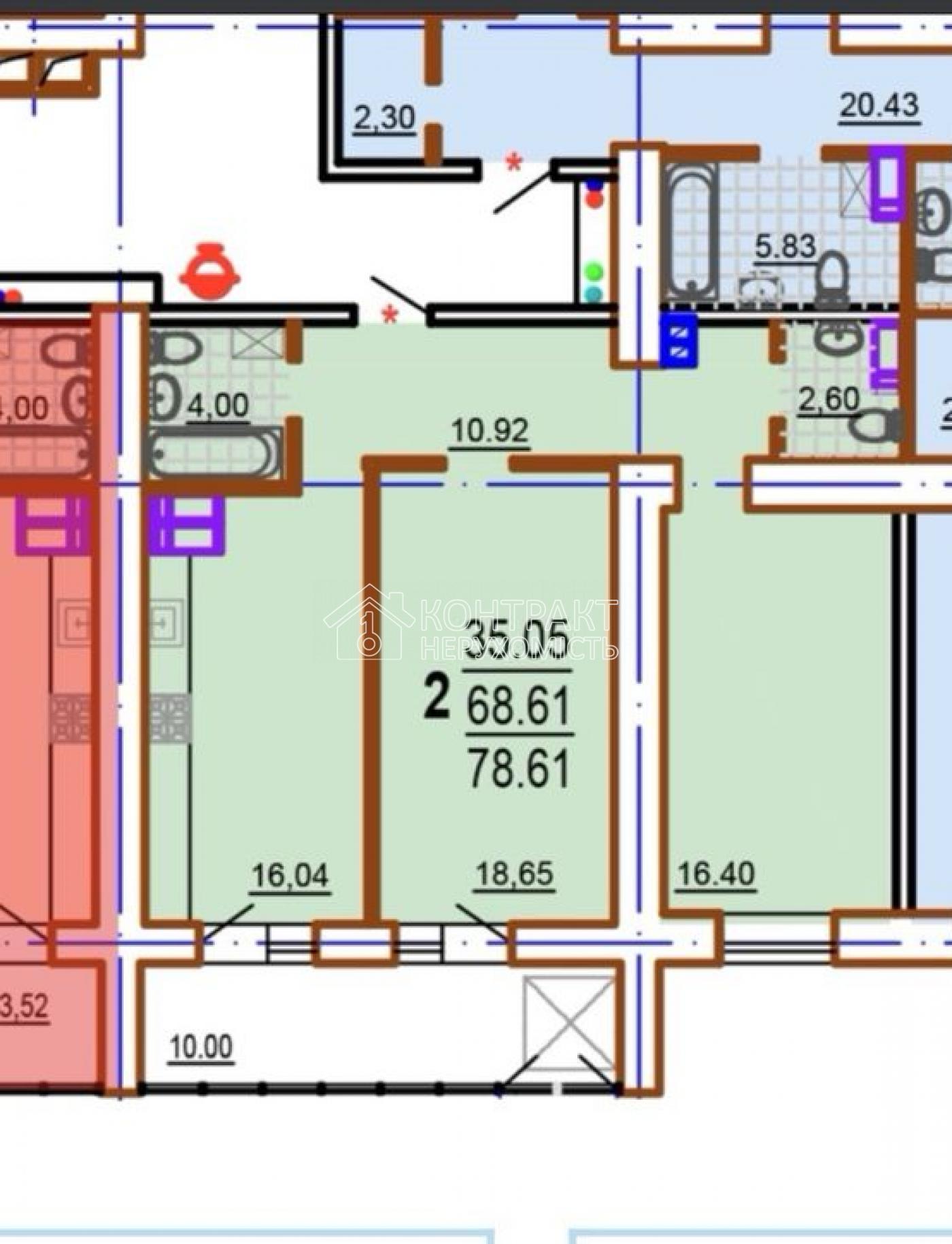 Продаж 2-кімнатної квартири 79 м у ЖК «Шекспіра»