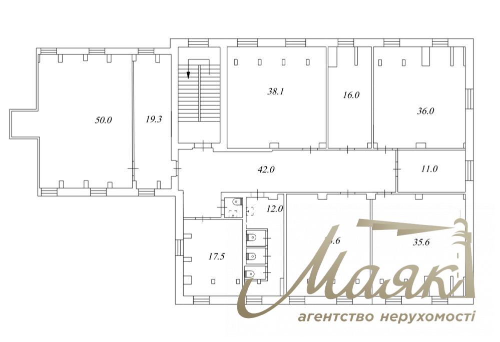 316 m² commercial space for rent in Podil; includes a GENERATOR
