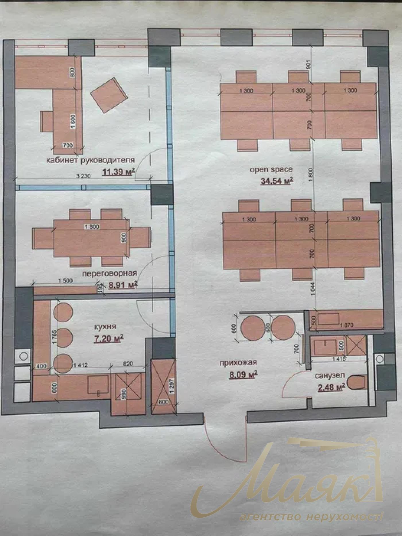 Оренда мебльованого офісу площею 70 м², ЖК «Чикаго», Олімпійська