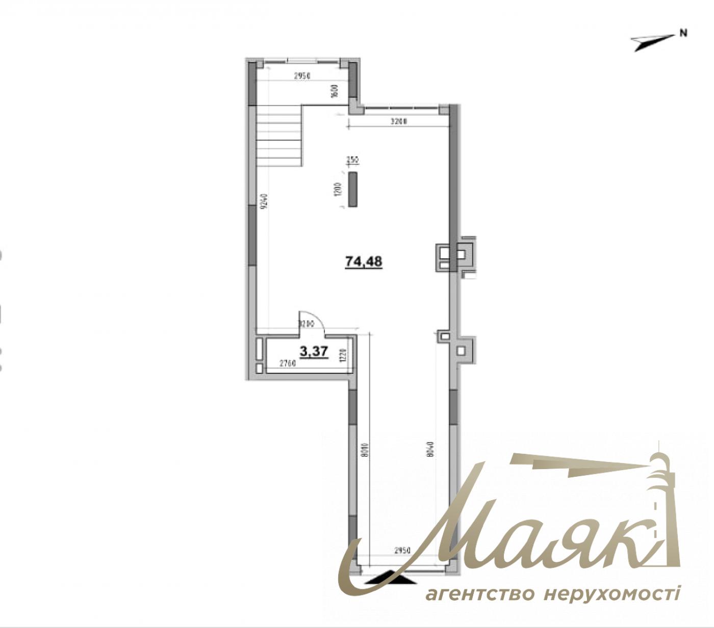Продаж фасадного приміщення площею 77,22 м² у ЖК «Nordica Residence», Печерськ, Центр