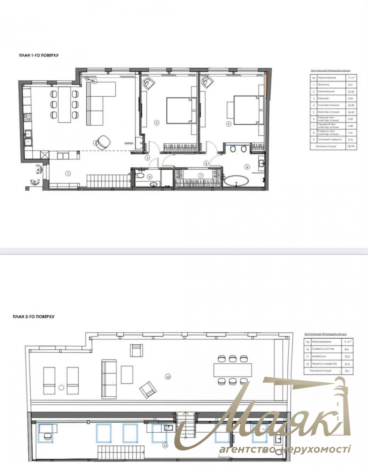 For sale 3-bedroom apartment with private terrace in Lipki Institutska str., 13A (211 m²) Khreschatyk - in walking distance.