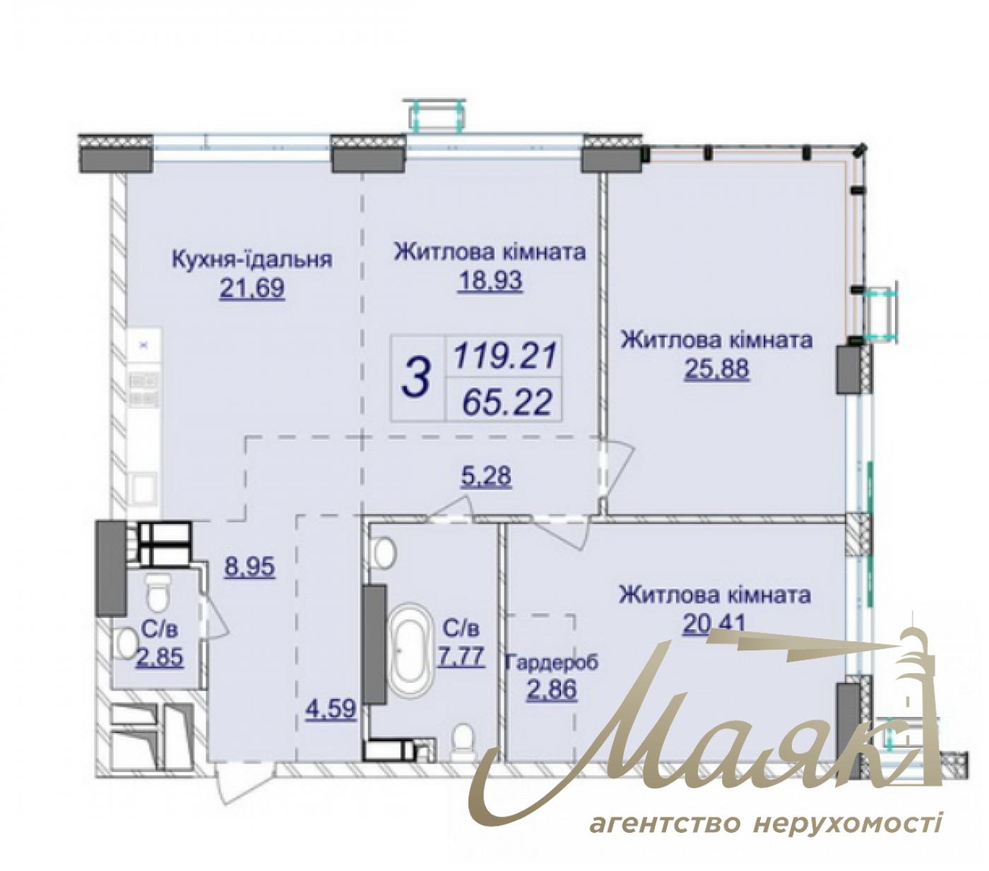 Продаж 3-х кімнатної квартири 119 кв.м у ЖК Новопечерські Липки
