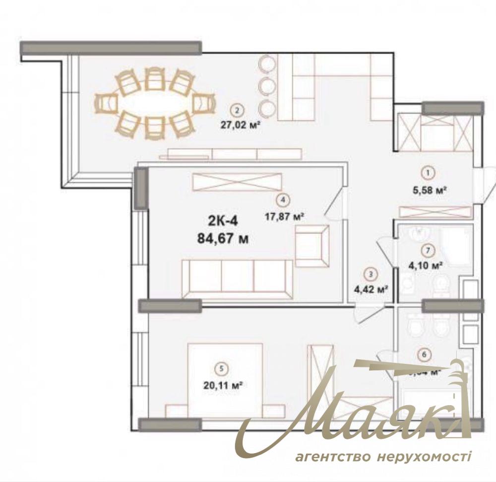 Продаж квартири площею 83,2 м² у ЖК «Edelweiss House», вул. Звіринецька, 70А, Печерський