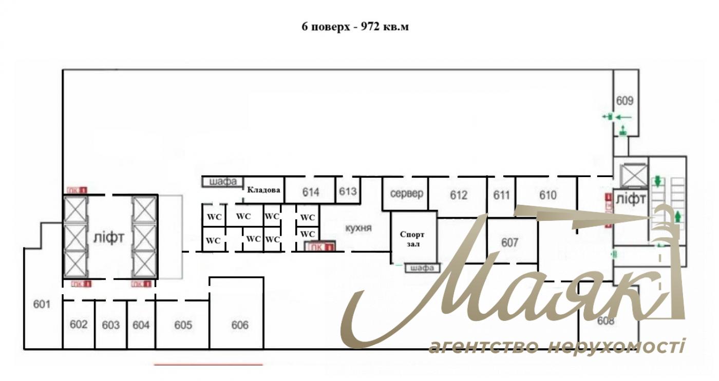 Office space for rent: 972 m² in the business center at 15 Leipzigskaya St., Pechersky District.