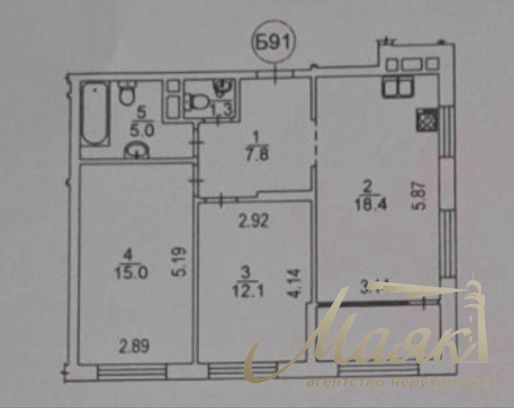 Продаж квартири площею 64 м², ЖК «Севен»