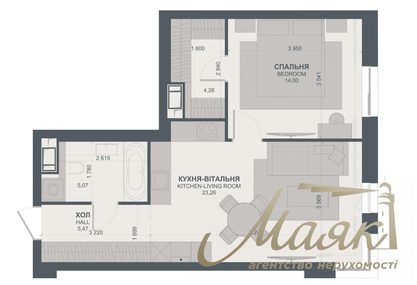 Продаж 1-кімнатної квартири ЖК Трініті, вул. Тютюнника