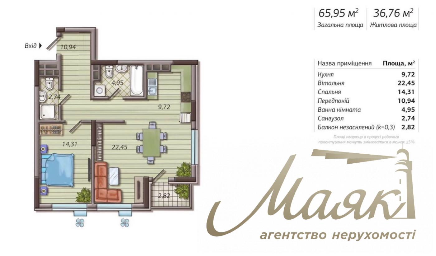 Оренда квартири 66м2 в ЖК "Французький квартал 2, Печерський район, Київ