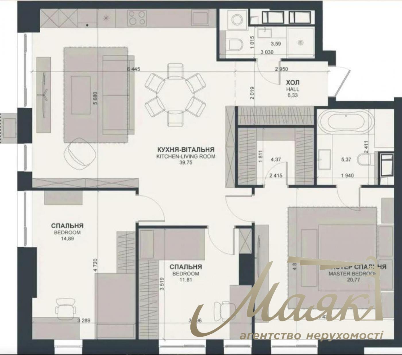 Продаж 3-к квартири ЖК TRIIINITY