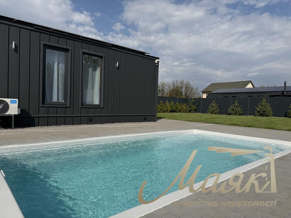 Оренда автономного будинку 140м2 в стилі барнхаус з басейном у Рославичах