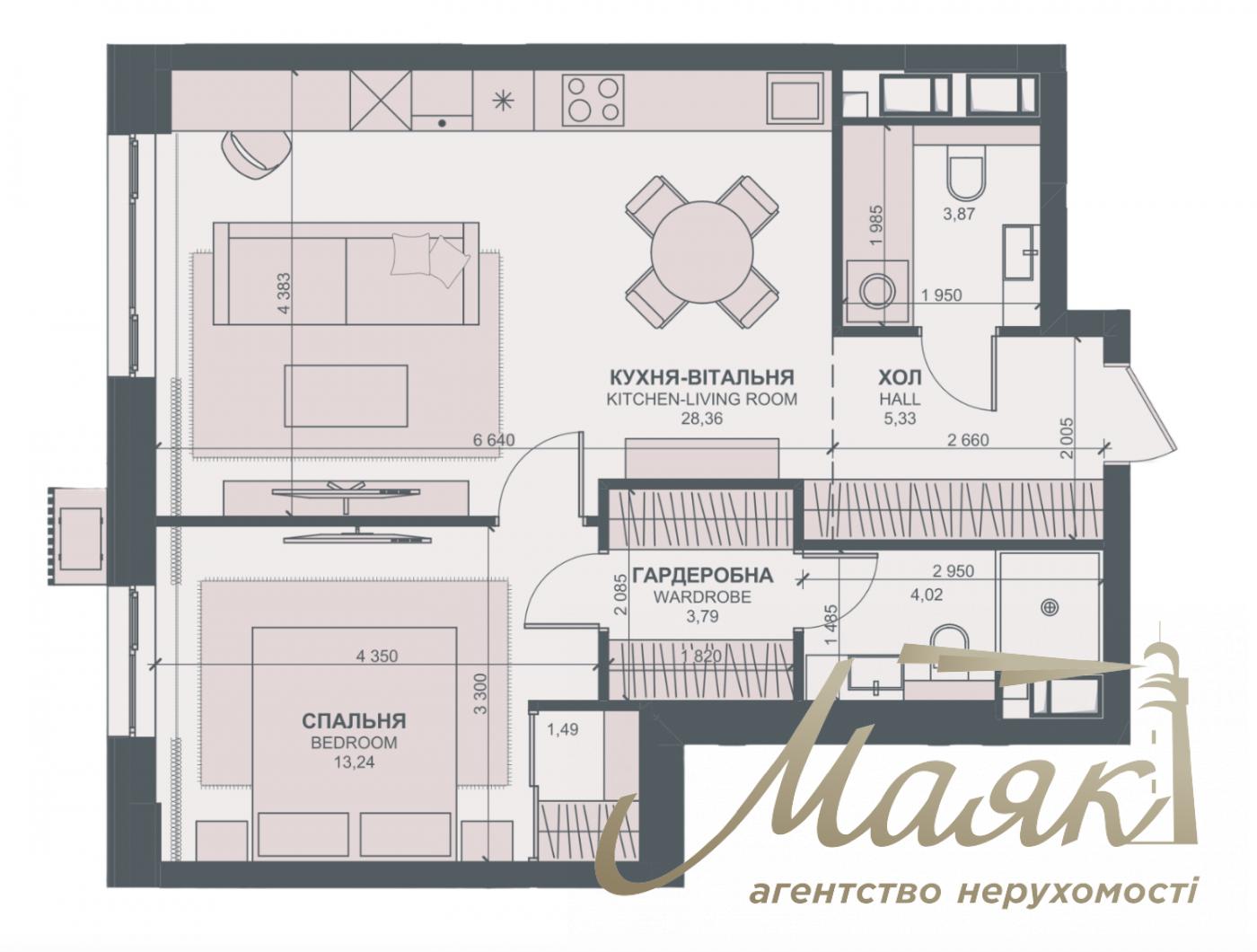 Продаж 1-кімнатної квартири ЖК Трініті, вул. Тютюнника
