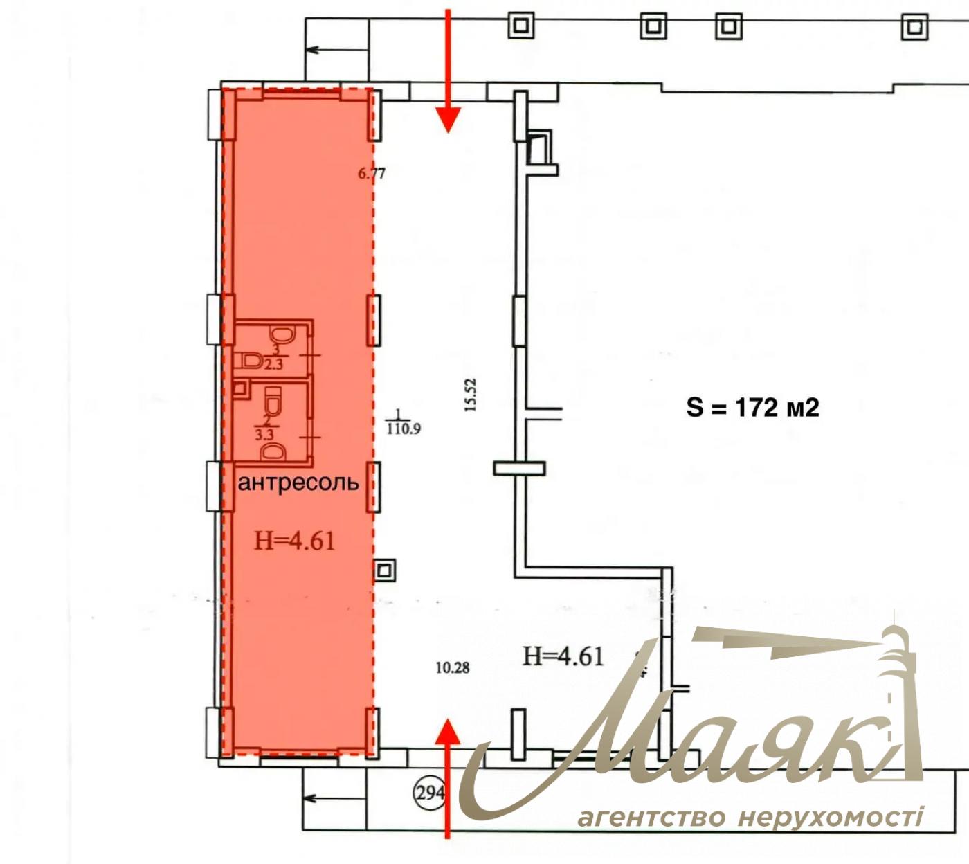 Оренда фасадного приміщення 172 м.кв. ЖК Ярославів Град, Золоті Ворота
