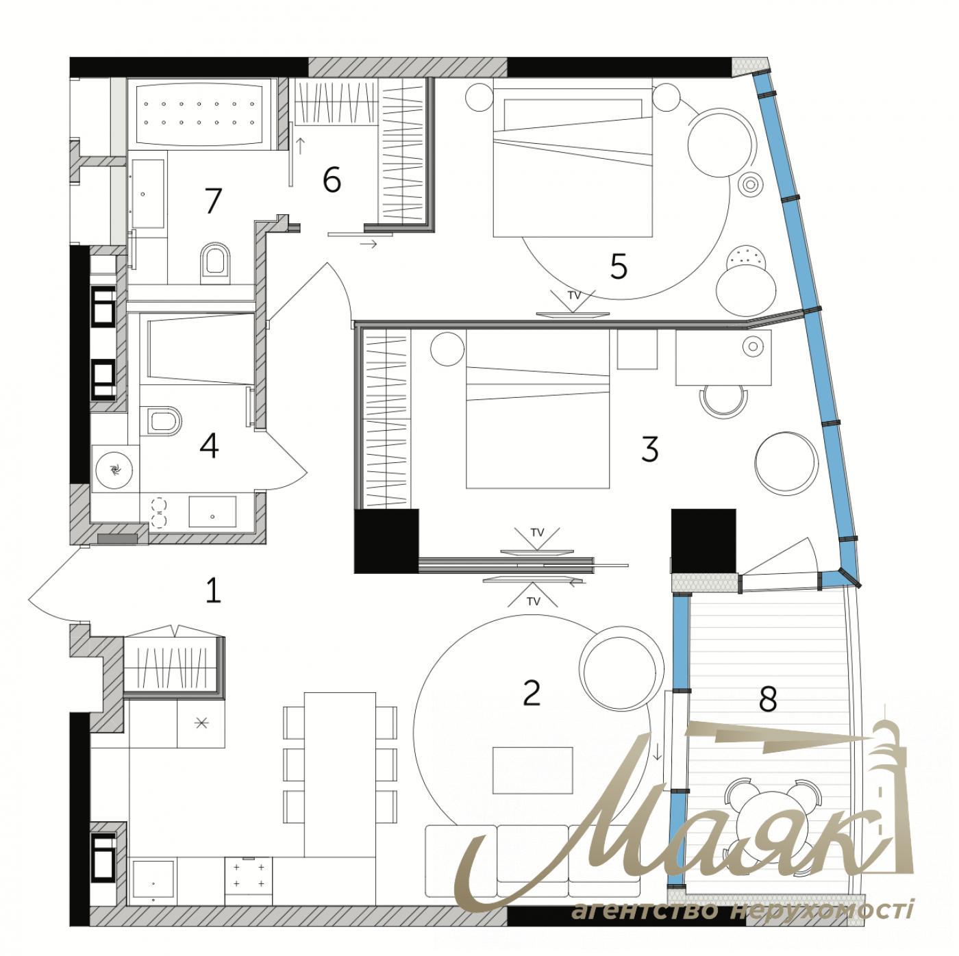 Продаж 3-кімнатної квартири з терасою у ЖК Taryan Towers, вул. Іоанна Павла II, Печерський район