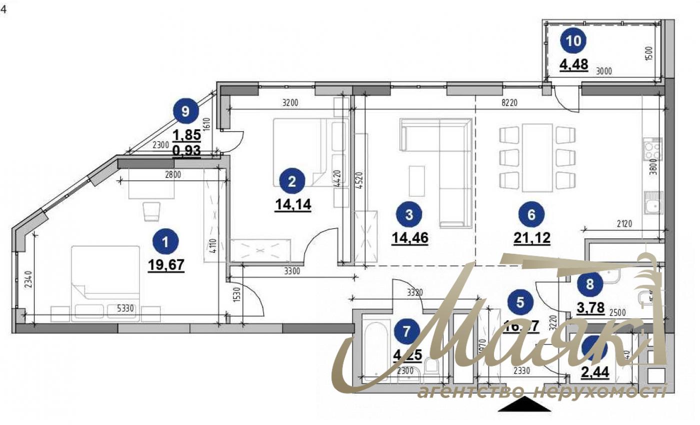 Продажа 2к квартиры 79.03м2 ЖК Nordica, 1 дом