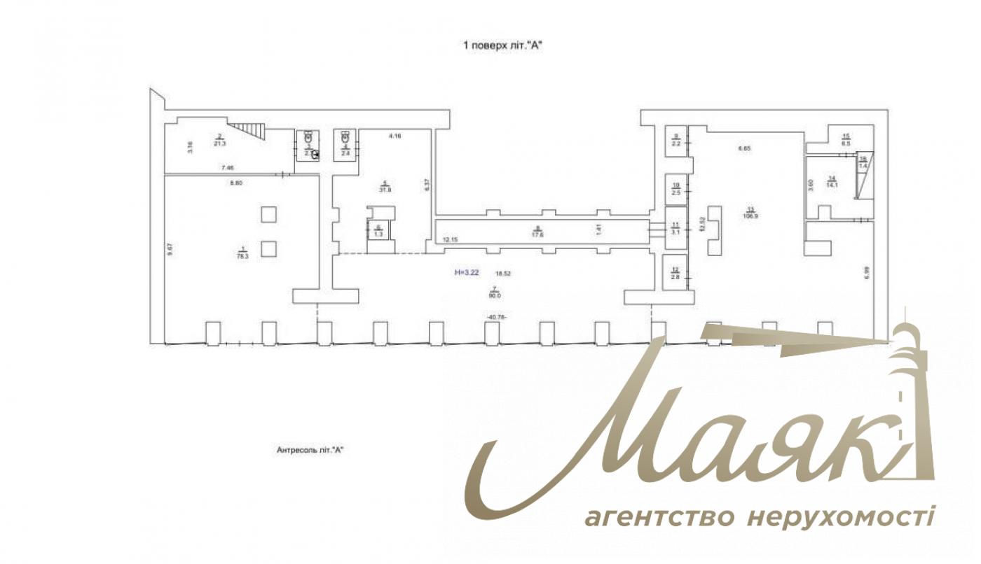 Rent front store (455m2) on Bolshaya Vasilkovskaya str. 94, Center, Goloseevsky district