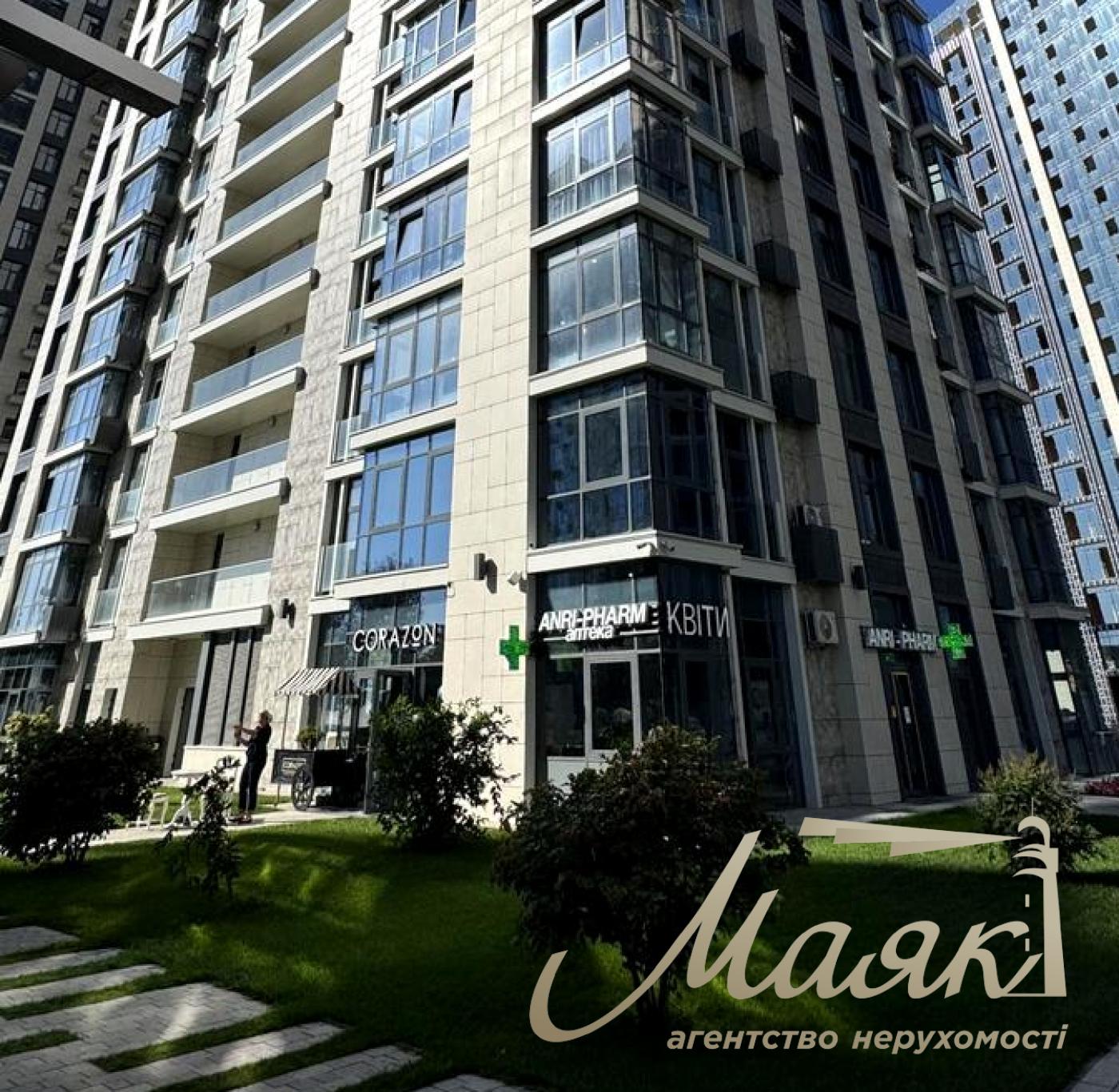 Оренда фасадного комерційного приміщення 113м2 ЖК "Новопечерські Липки" вул.Андрія Верхогляда 19-А, Київ