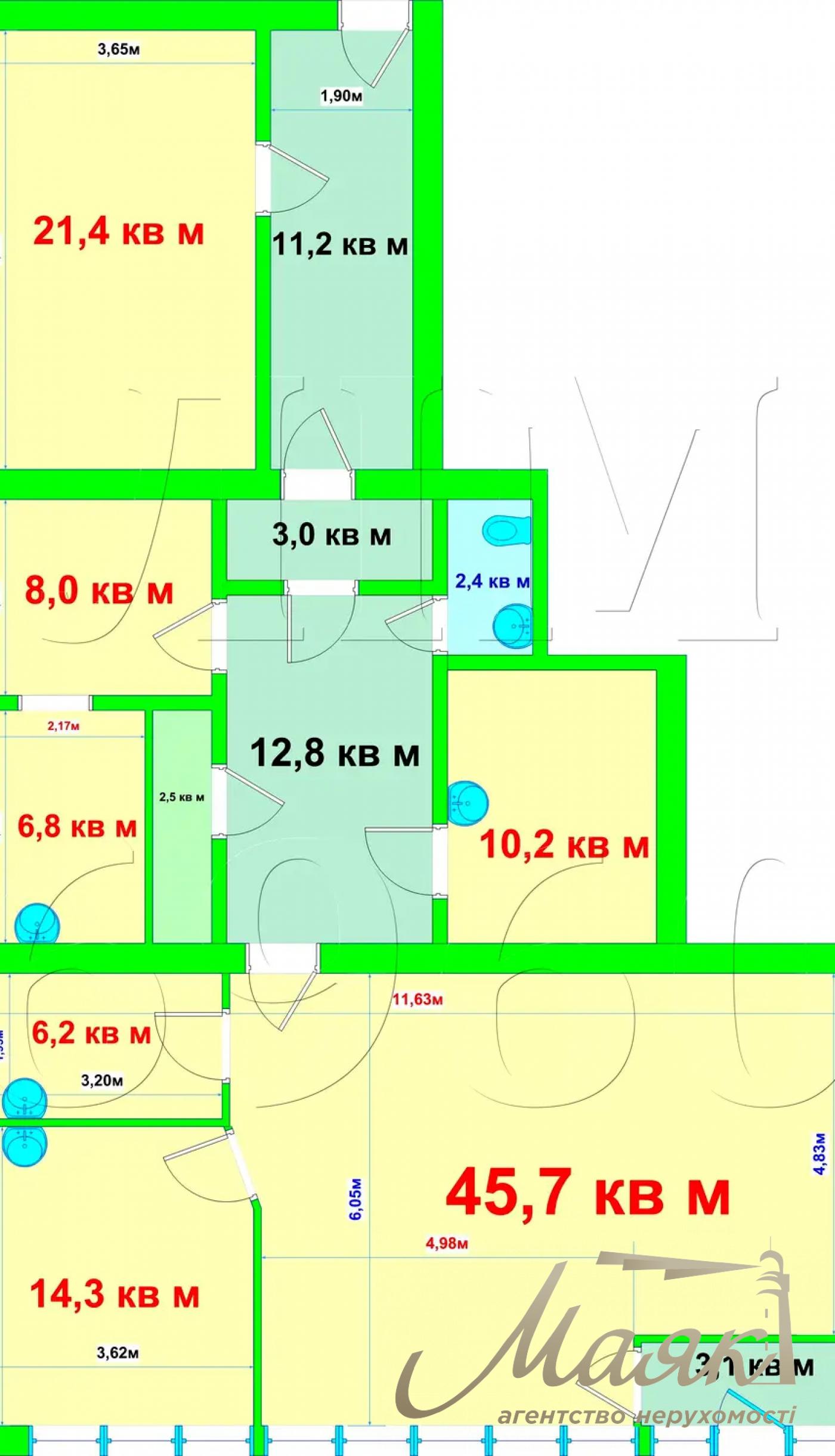 Аренда фасадного помещения 147 м.кв. ул. Полка Азов, Оболонь