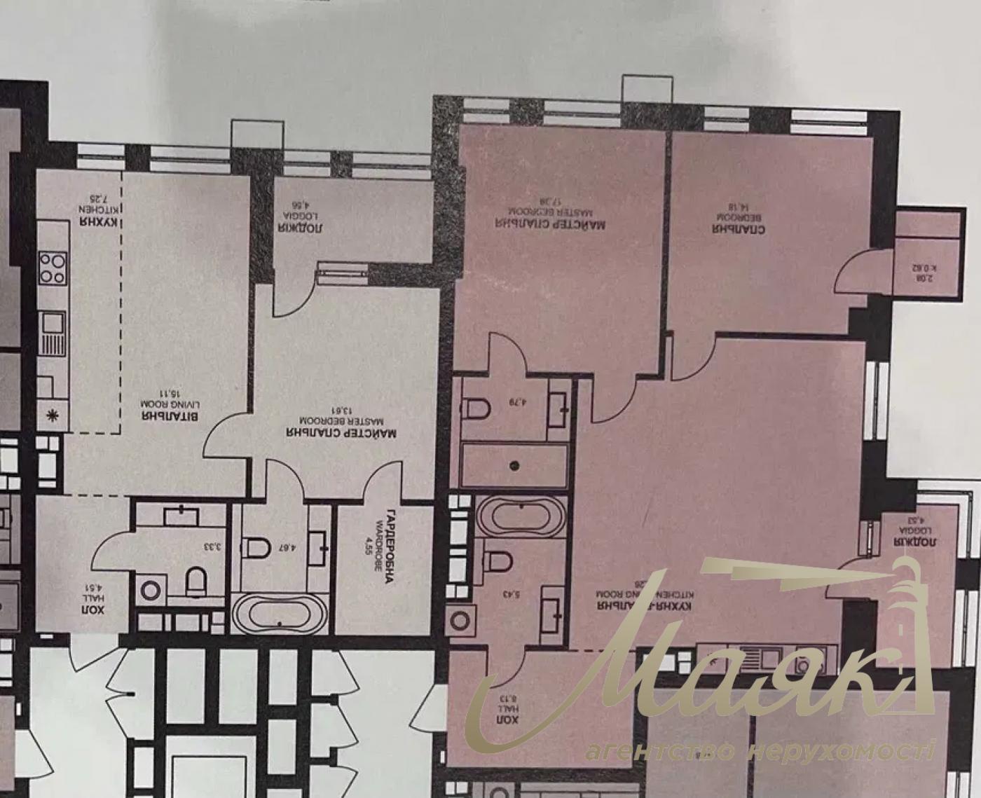 Продаж 4-кімнатної квартири 146 м2 у ЖК TRIIINITY, Печерськ