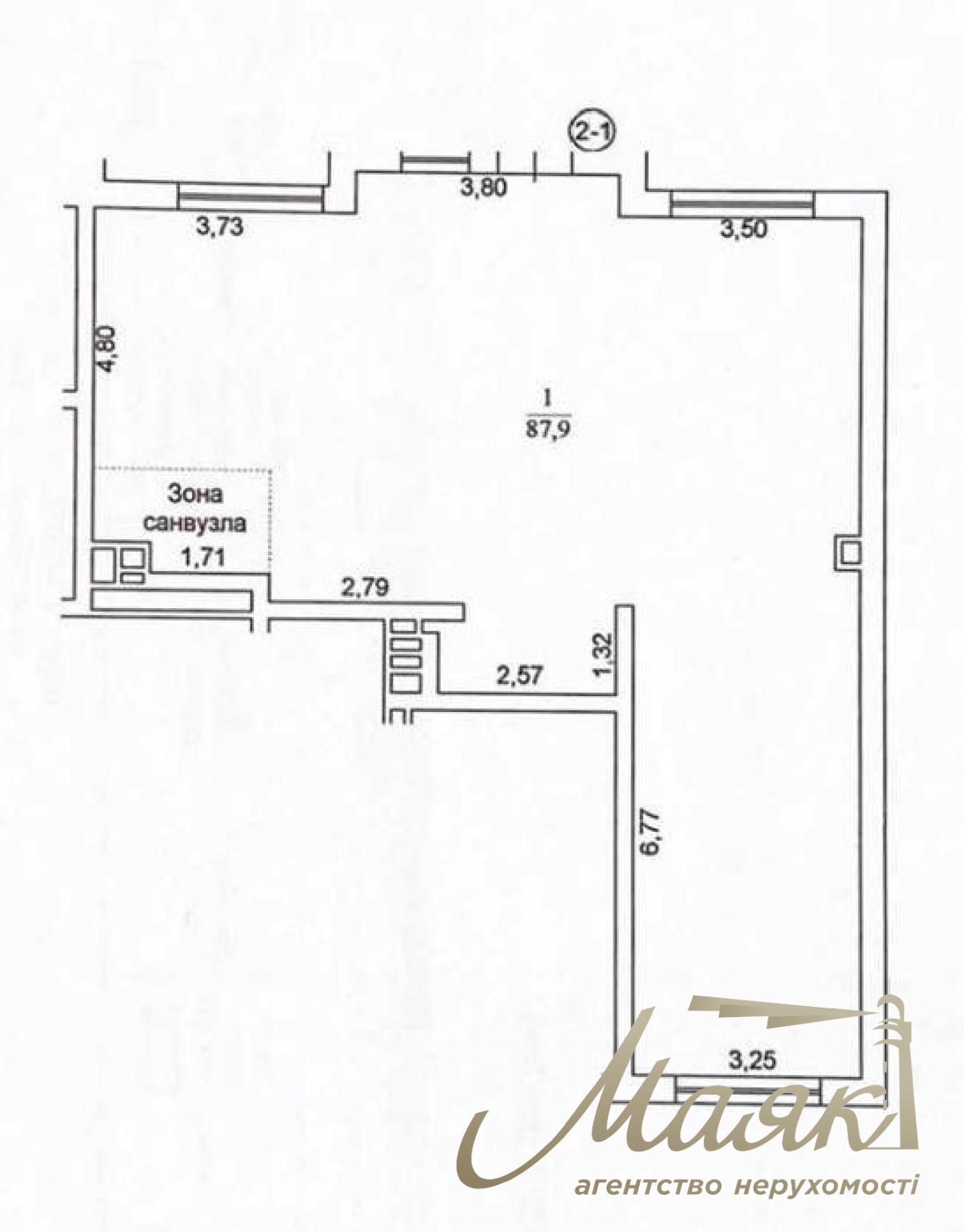 Rent a commercial space of 88 sq.m. Residential Complex Nivki Park