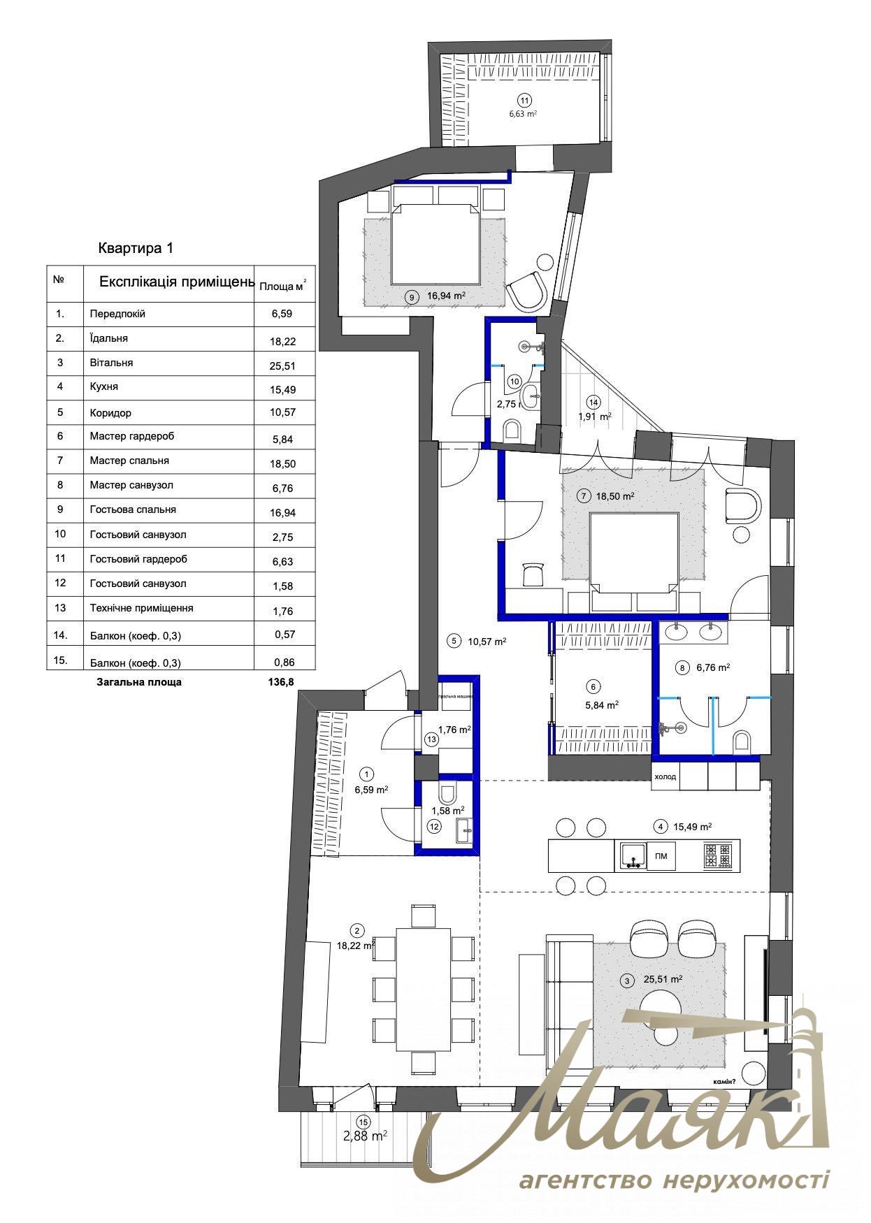 Продаж видової 3-кімнатної квартири, 137 м², вул. Антоновича 3А, центр Києва