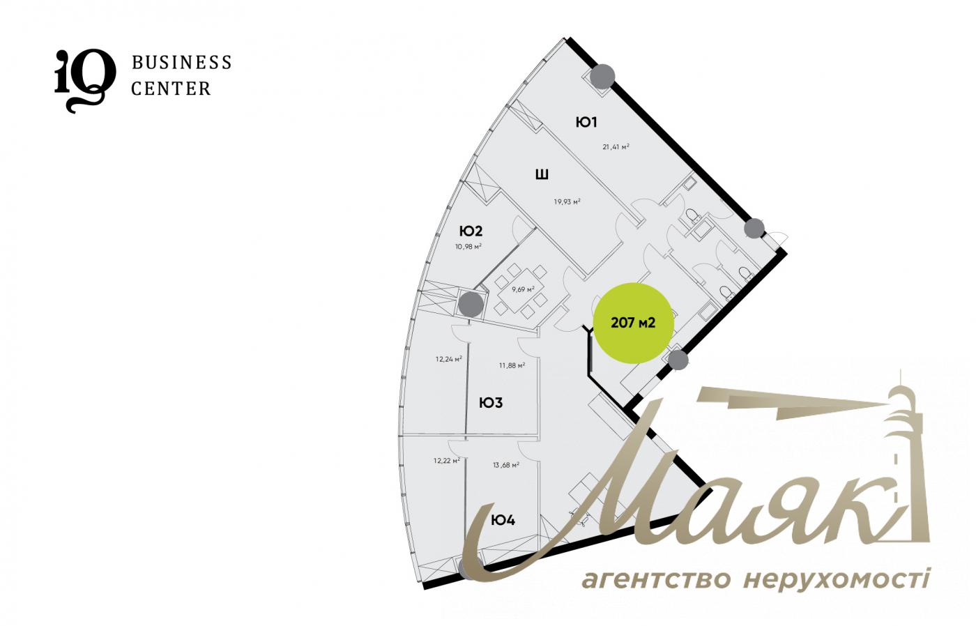 Furnished office for rent 244 sq.m. in BC IQ on Bolsunovskaya str.