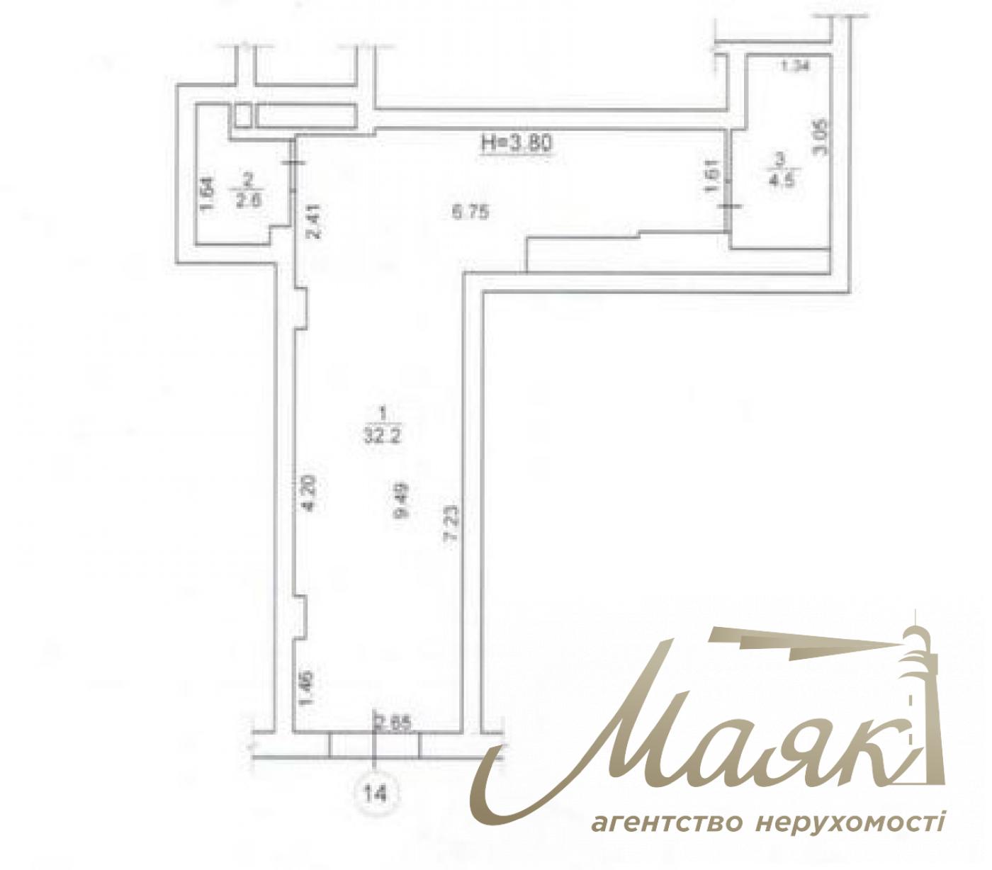 Продаж фасадного комерційного приміщення 40 м.кв. ЖК Річмонд, Печерськ