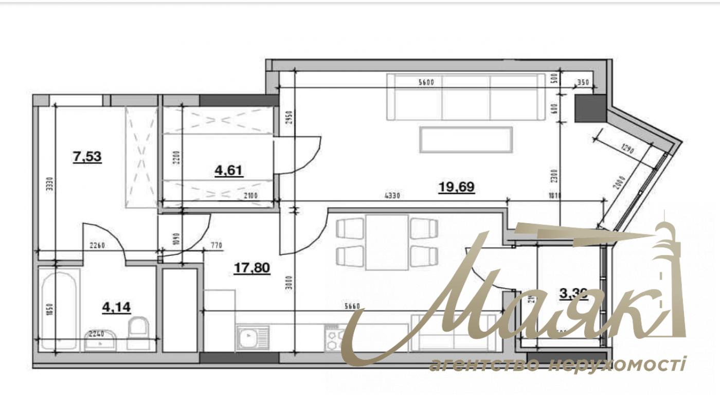 Продаж 1-кімнатної квартири ЖК Nordica Residence 57.07 м2