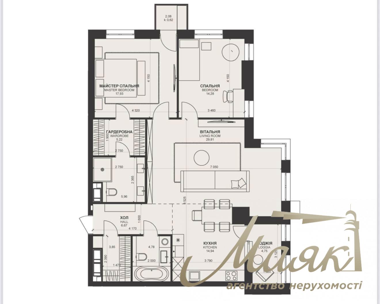 Продаж 3-х кімнатної квартири в ЖК Трініті 113 кв.м Василя Тютюнника вул. (Анрі Барбюса), 39/2