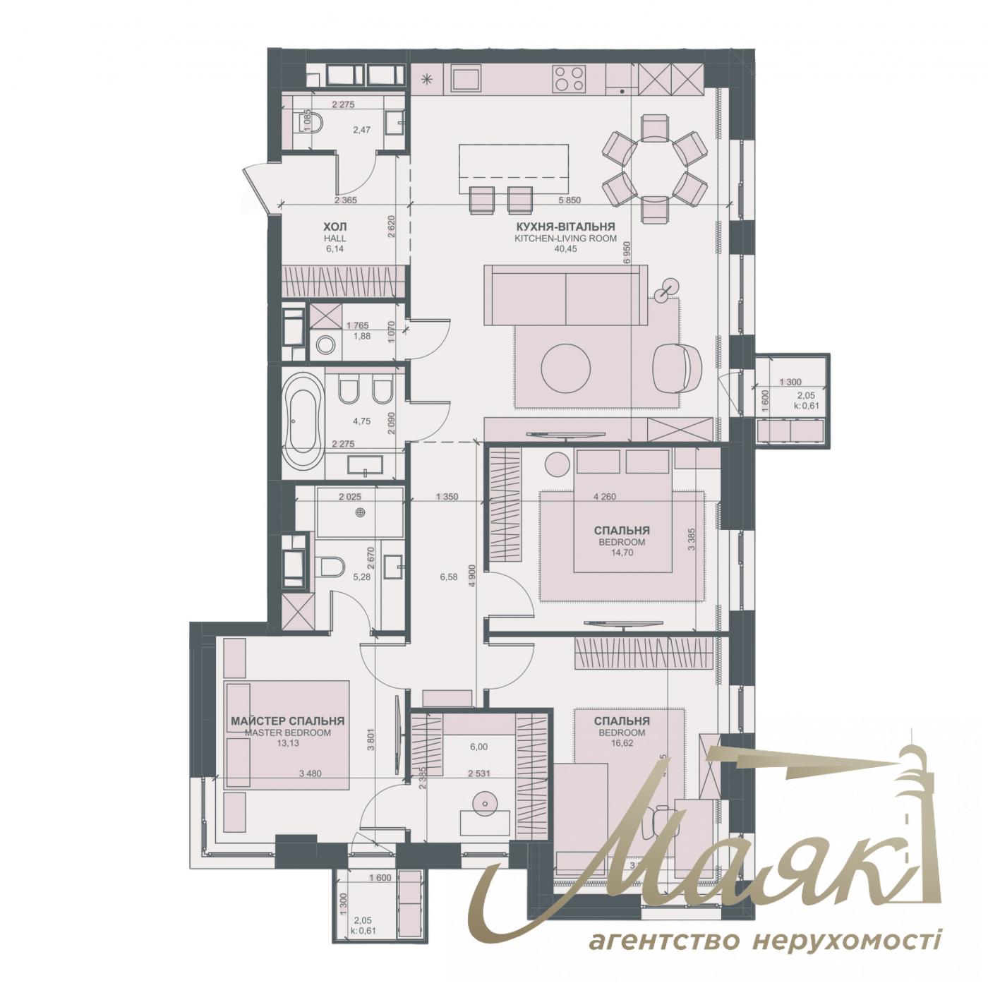 Продаж  Квартира 120м2,ЖК TRIIINITY, Барбюса Анри, Печерск, Киев