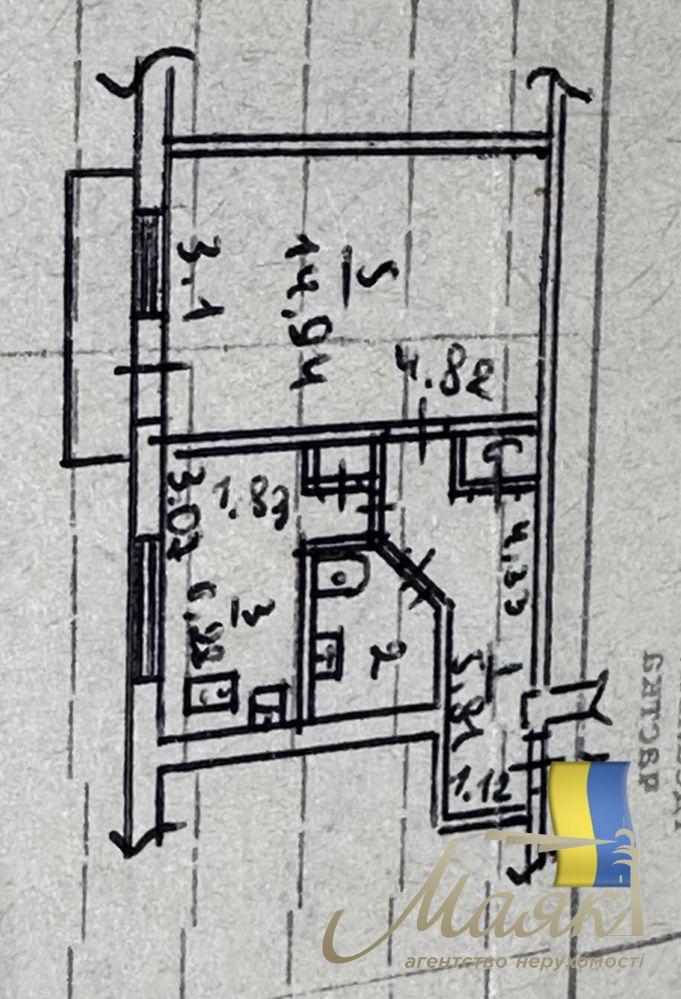 1 кімн. квартира по Бул.Центральному, 5/5