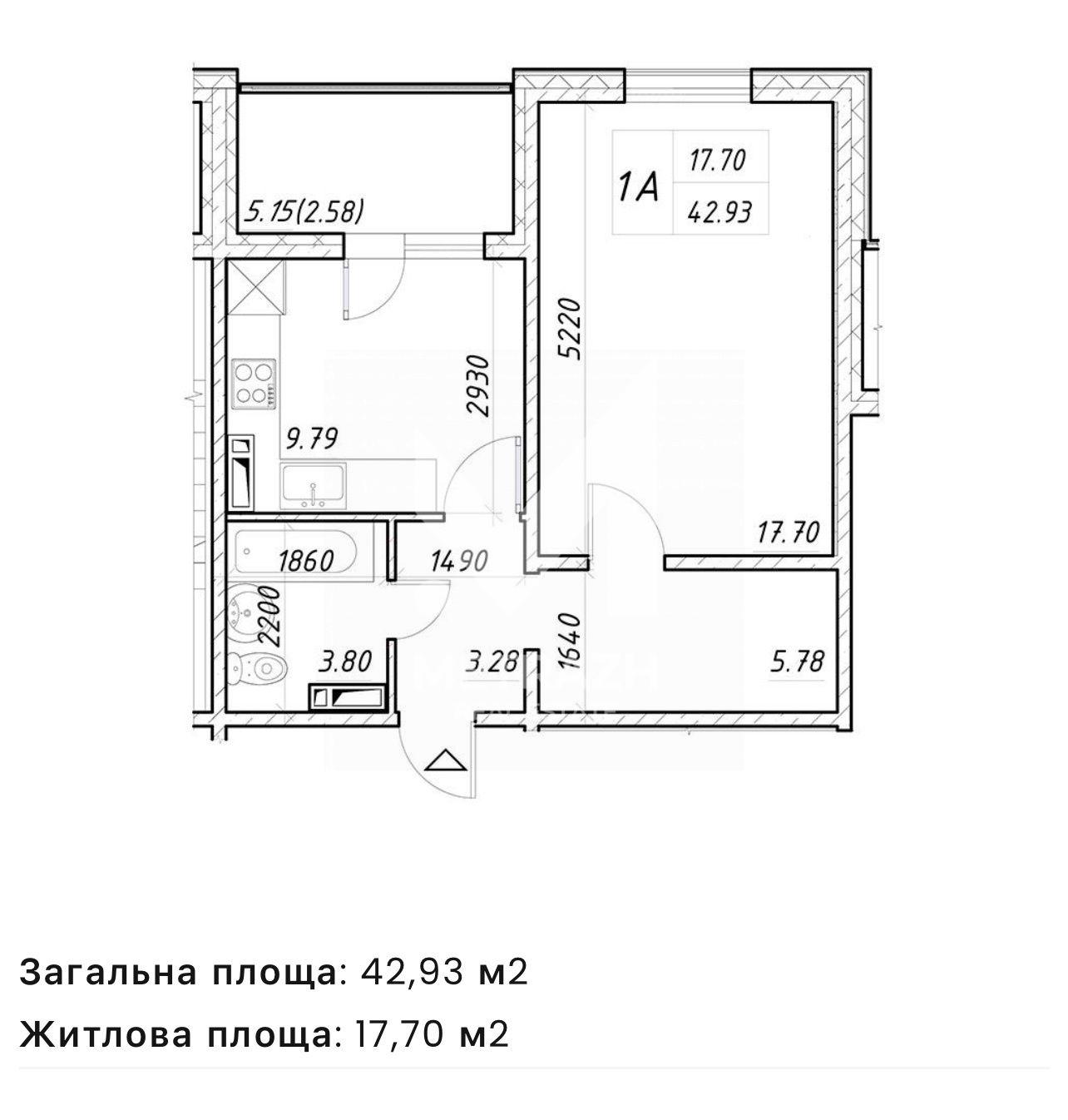 Sale 1-room apartment 43 m², Енергетиків, ЖК Деснянський • ID 7553 — photo 2