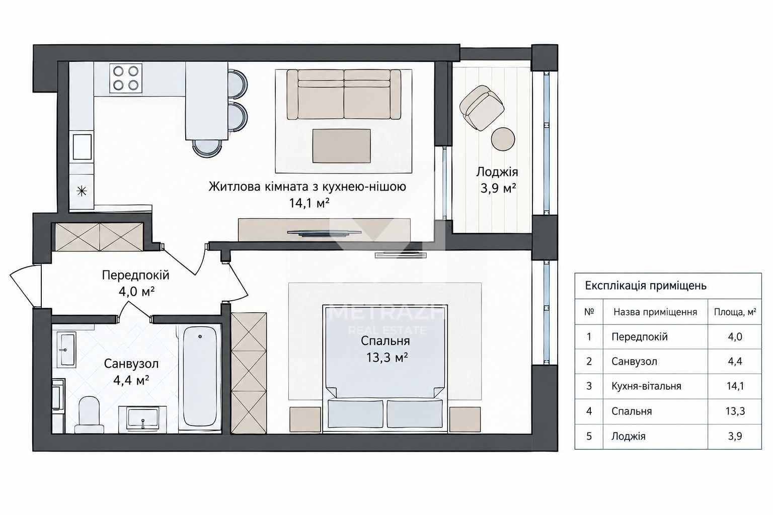 Sale 1-room apartment 39 m², Братів Шеметів, ЖК Respublika • ID 7600 — photo 5