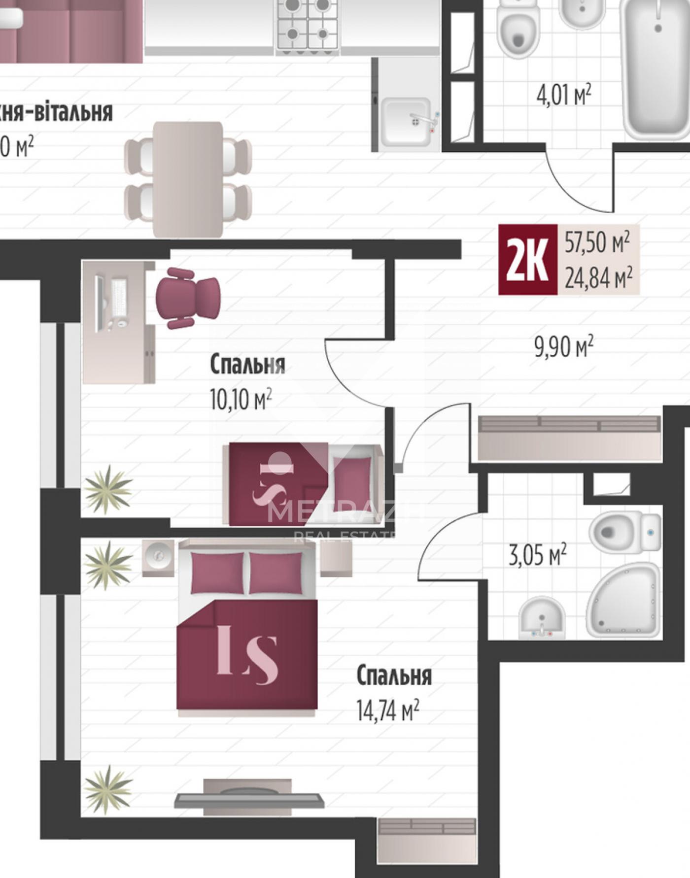 Продажа 2-комнатной квартиры 57 м², Метрологічна, ЖК Life Story • ID 7769 — фото 2