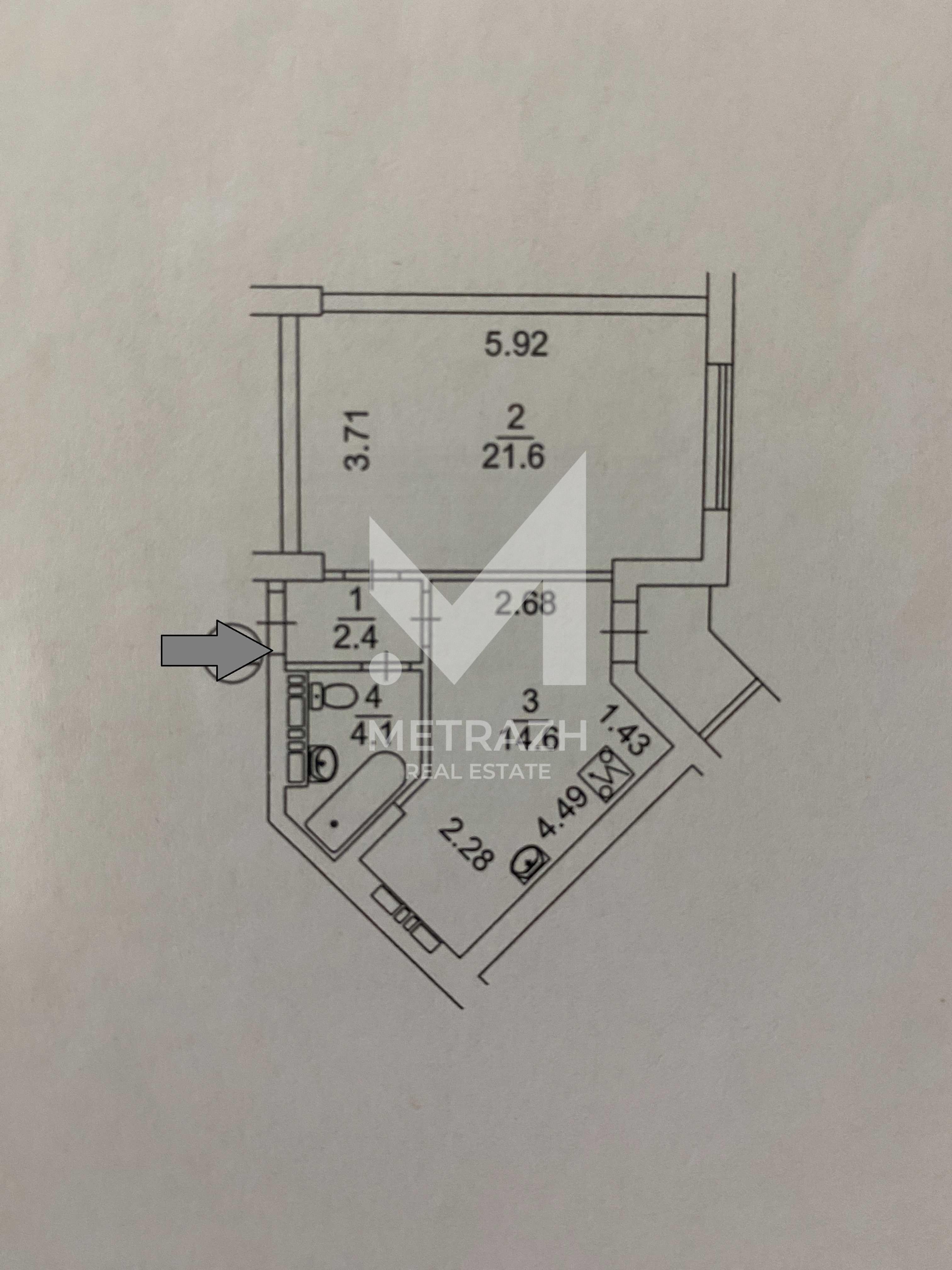 Продаж 1-кімнатної квартири 44 м², Максимовича Михайла, ЖК 4 сезони • ID 7730 — фото 12