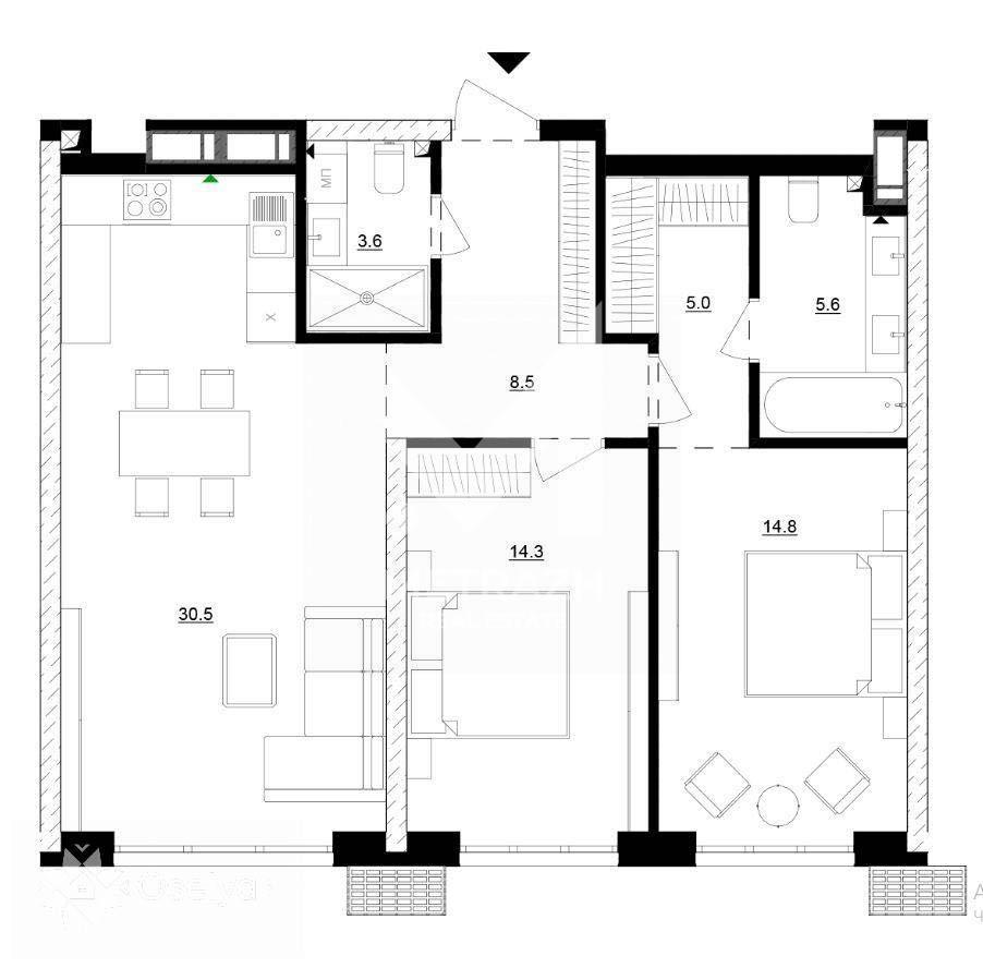 Sale 2-room apartment 85 m², Маланюка Євгенія, Русанівська Гавань • ID 7560 — photo 2