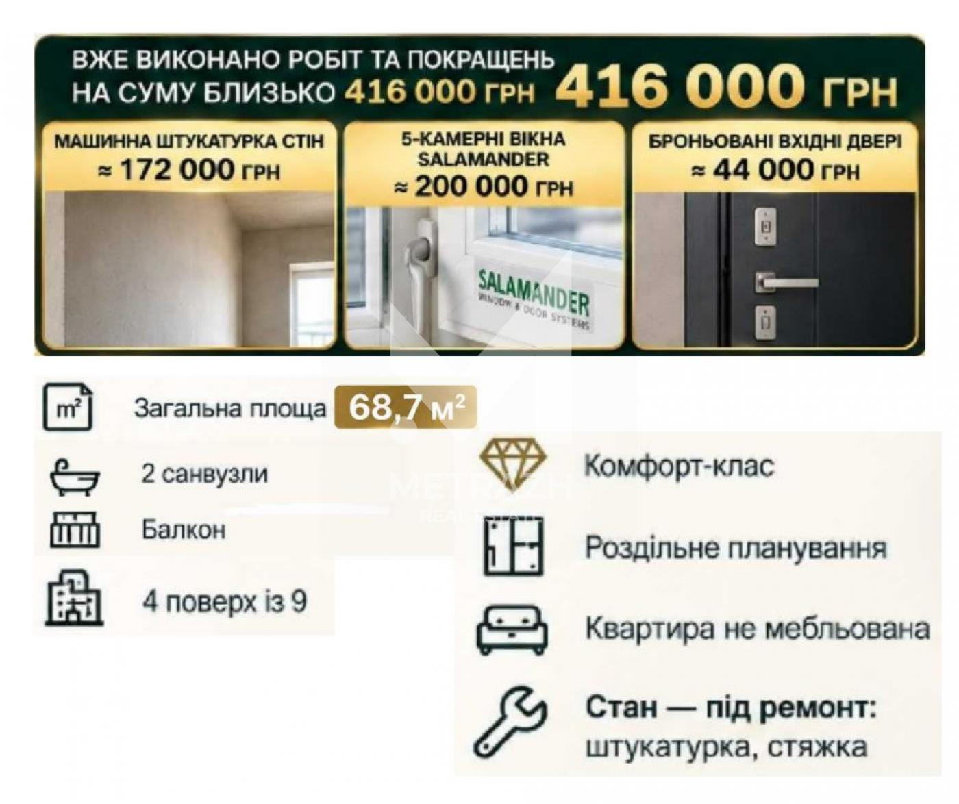 Sale 2-room apartment 68 m², Метрологічна, RC Kryshtalevi Dzherela • ID 7527 — photo 3