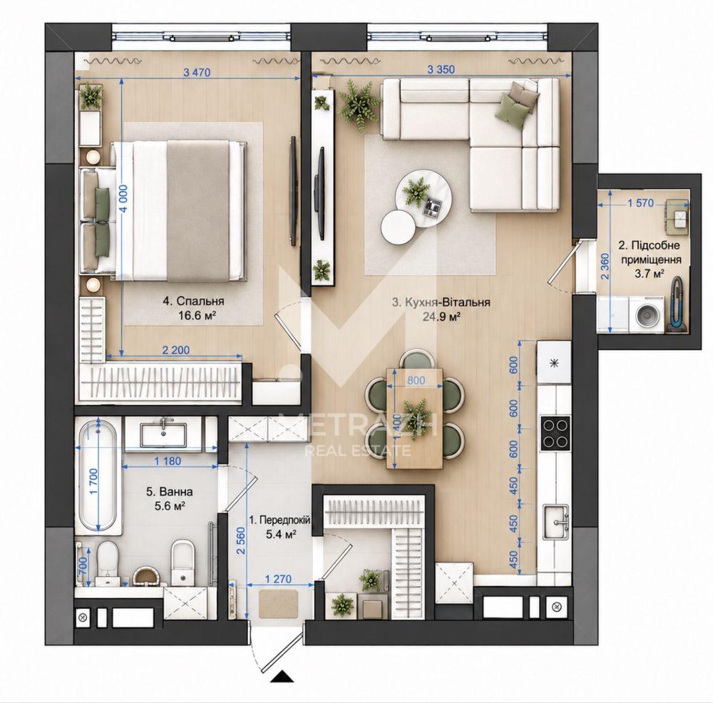 Sale 2-room apartment 56 m², Пимоненка Миколи, ЖК Greenville Park • ID 7572 — photo 2