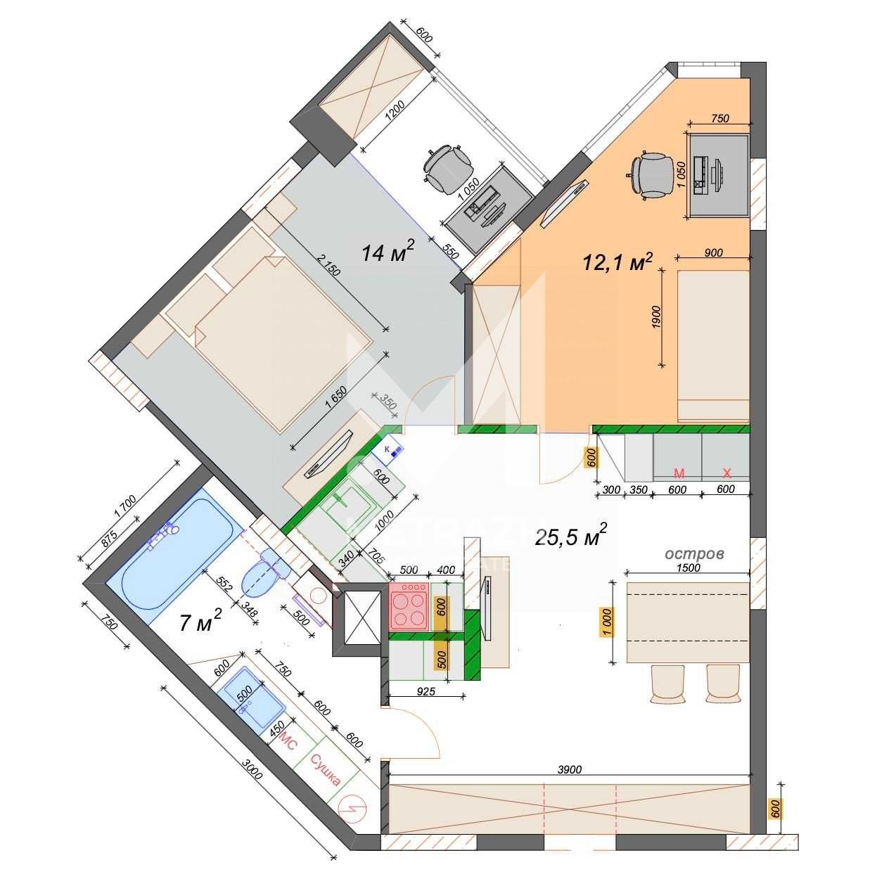 Продажа 2-комнатной квартиры 57 м², Перемишльська, Паркова Вежа • ID 7788 — фото 2