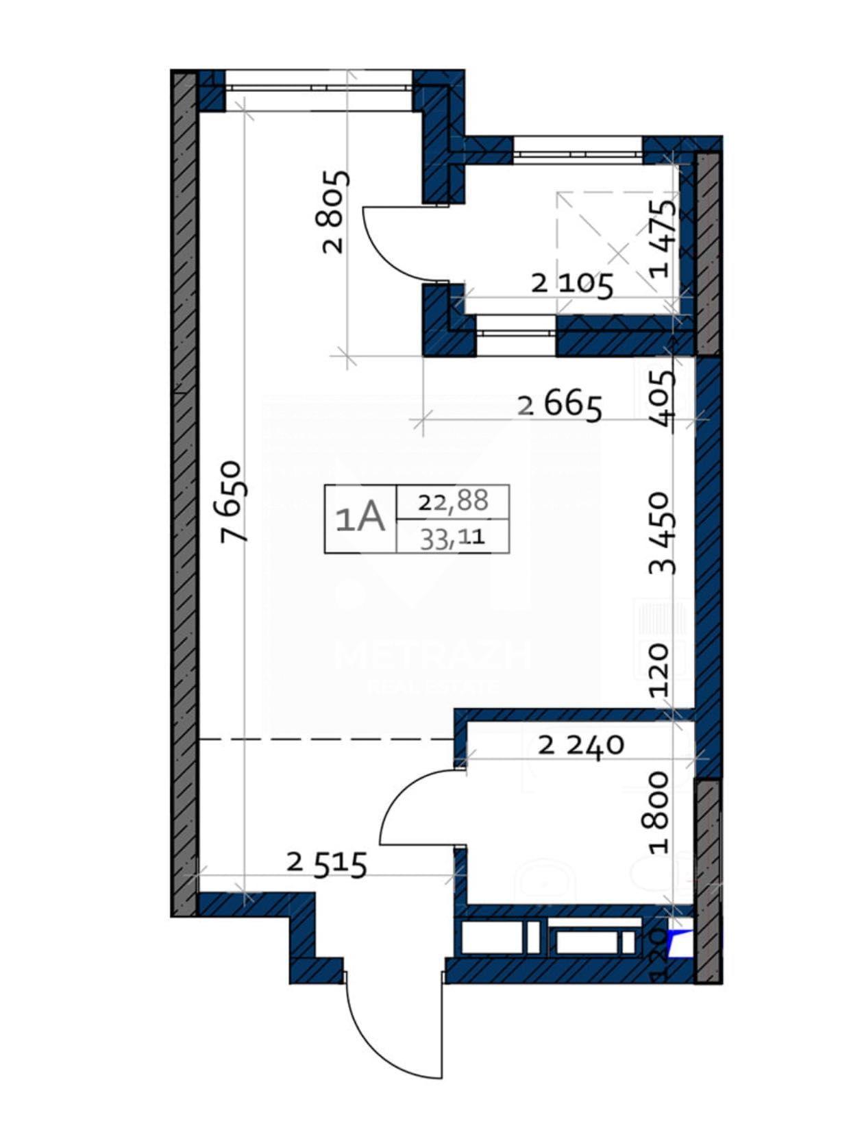 Sale 1-room apartment 33 m², Сім'ї Кульженків, POLARIS Home&amp;Plaza • ID 7626 — photo 2