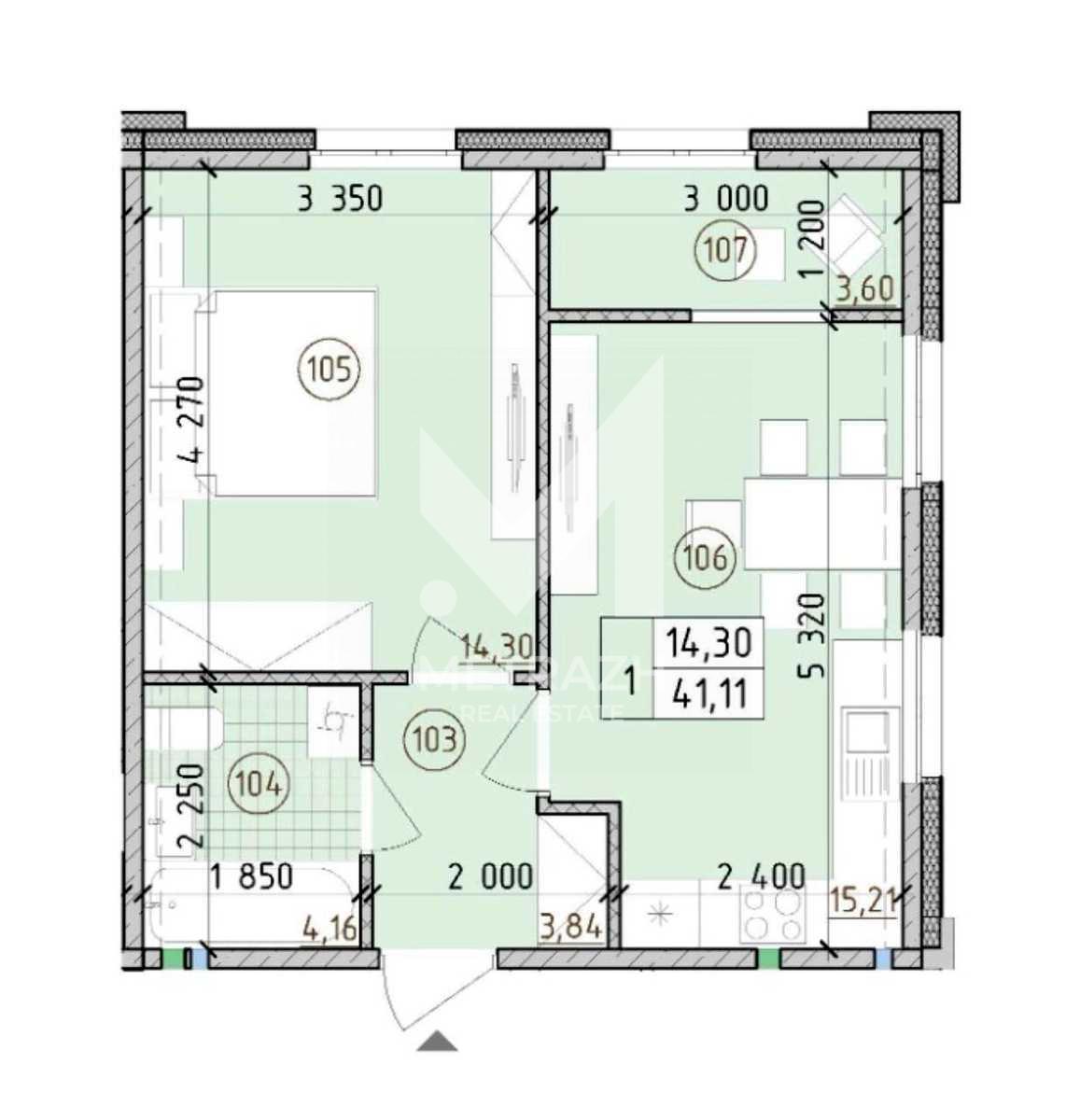 Продаж 1-кімнатної квартири 41 м², Максимовича Михайла, ЖК Нова Англія • ID 7763 — фото 14