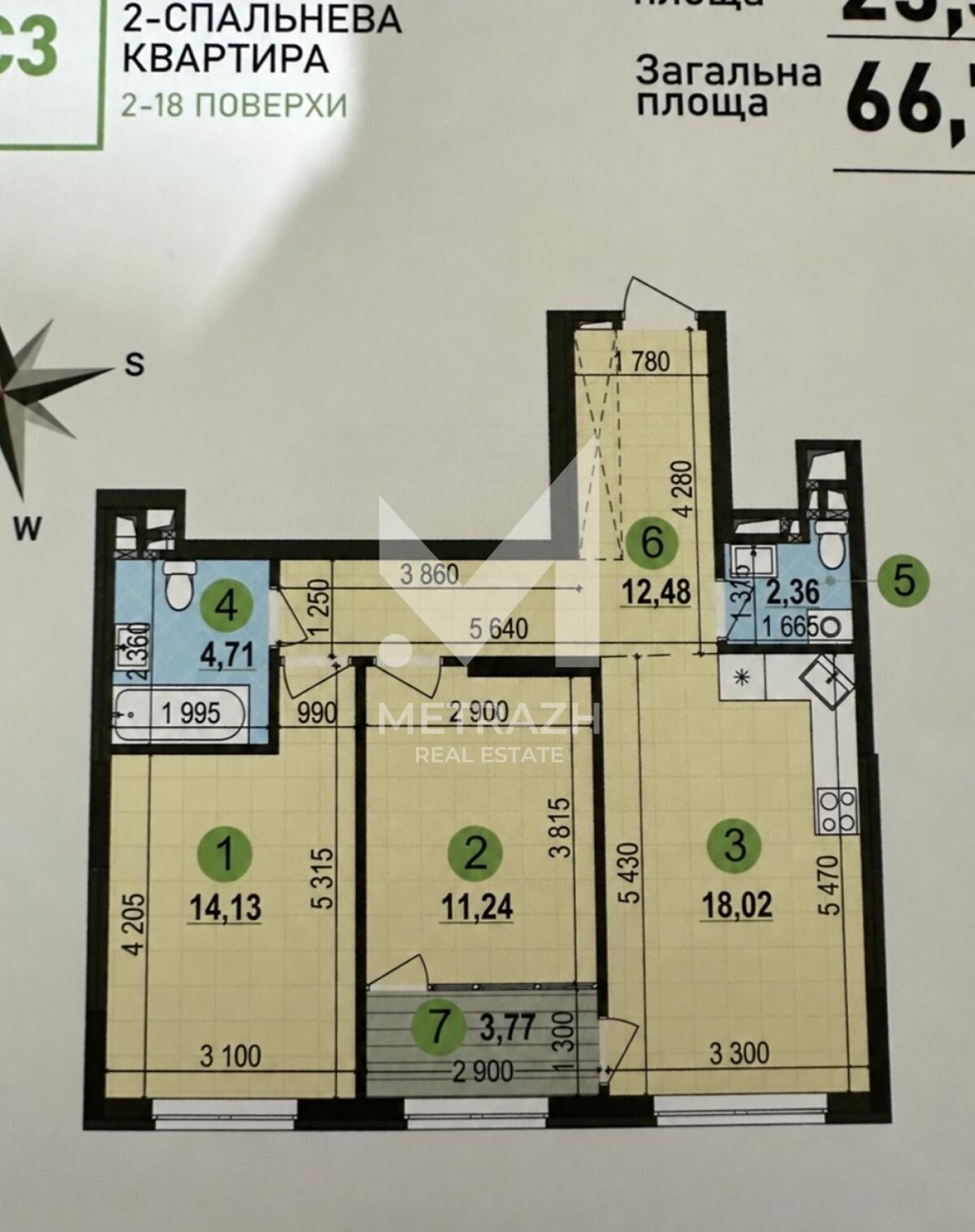 Продажа 2-комнатной квартиры 66 м², Європейського Союзу, ЖК Варшавский-3 • ID 7724 — фото 2