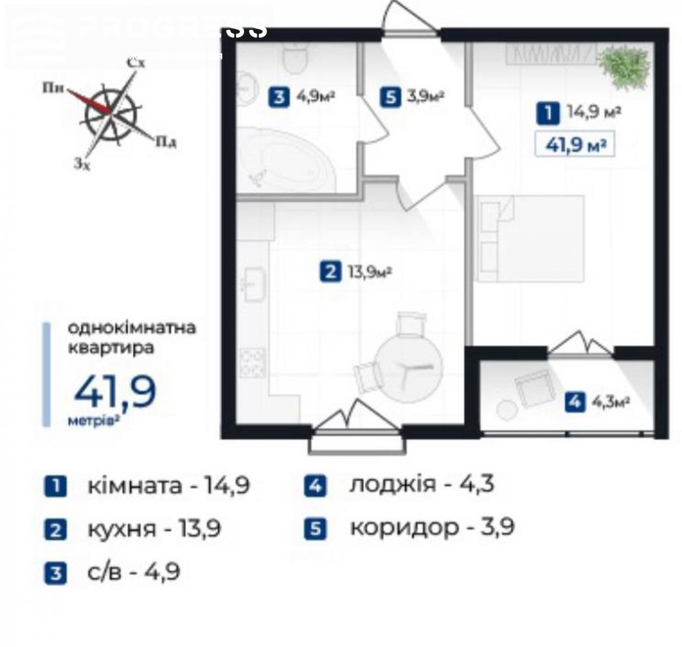 ЕКСКЛЮЗИВ 1кім. квартира в ЖК Козацький! - 2