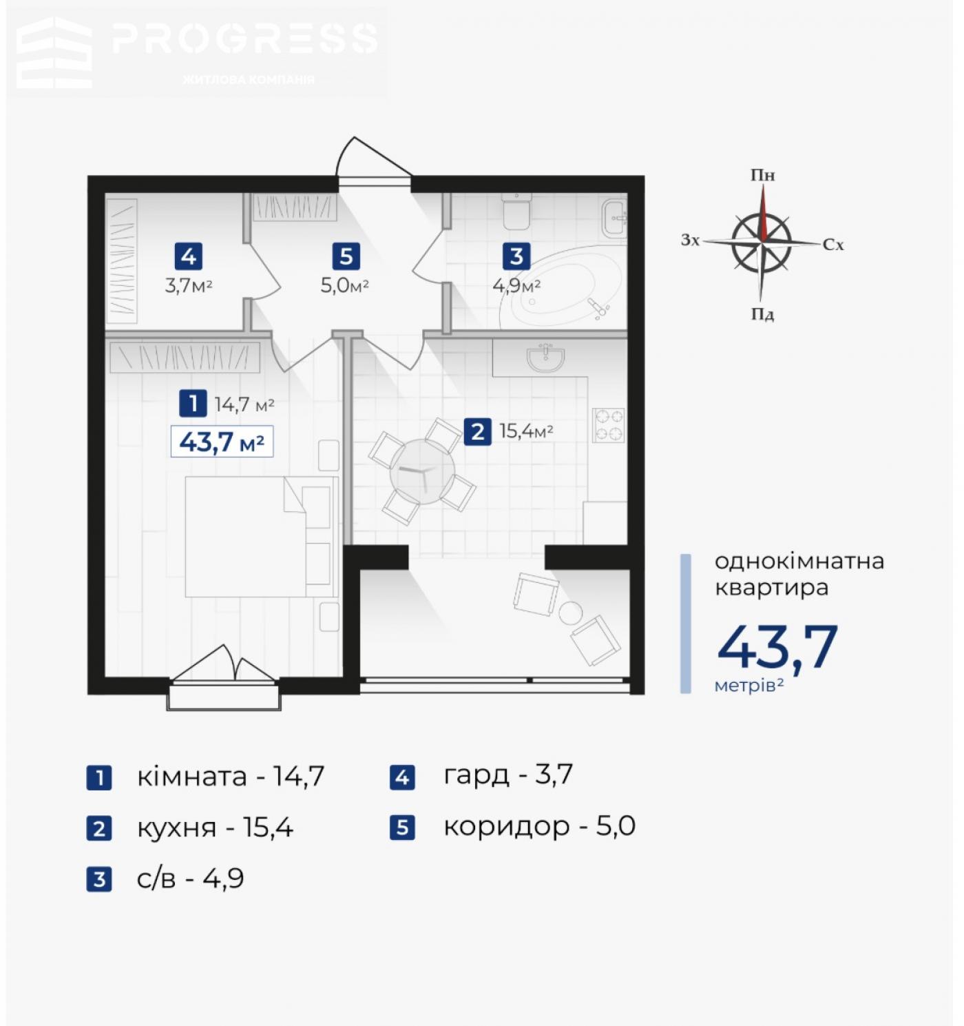Продаж 1 км.квартири в ЖК Козацький - 2